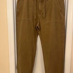 Lucky Brand Pants Men 38x30 Brown Cotton-Sateen Fatigue Utility Drawstring
